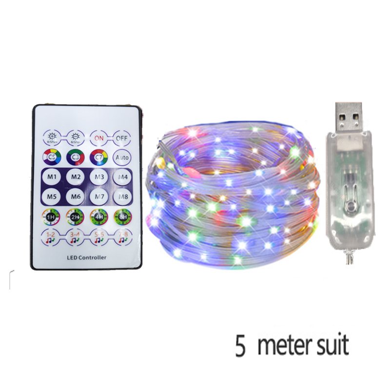 Rgb Rope Light Plug LED Rope Lights Outdoor, RGB Remote Control Fairy String Lights Plug In ...